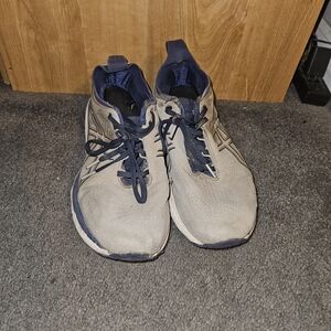 Asics Gray and Blue Running Shoes